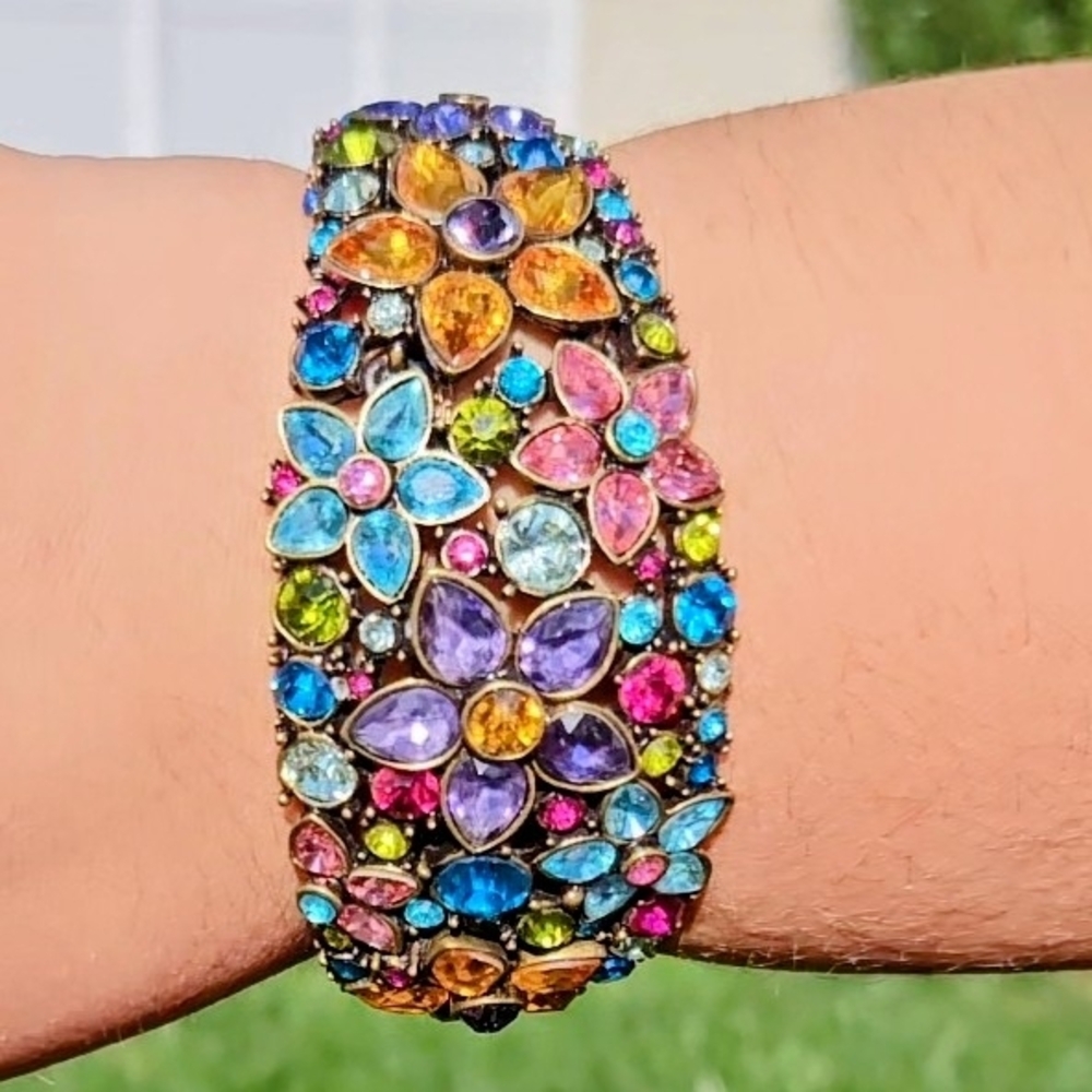 HEIDI DAUS BRACELET ONLY. "Fantasy In Florals". Hinged in sections.